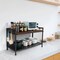 Sturdy Countertop Storage Rack with Glass Door, Metal Organizer with Adjustable Feet for Kitchen